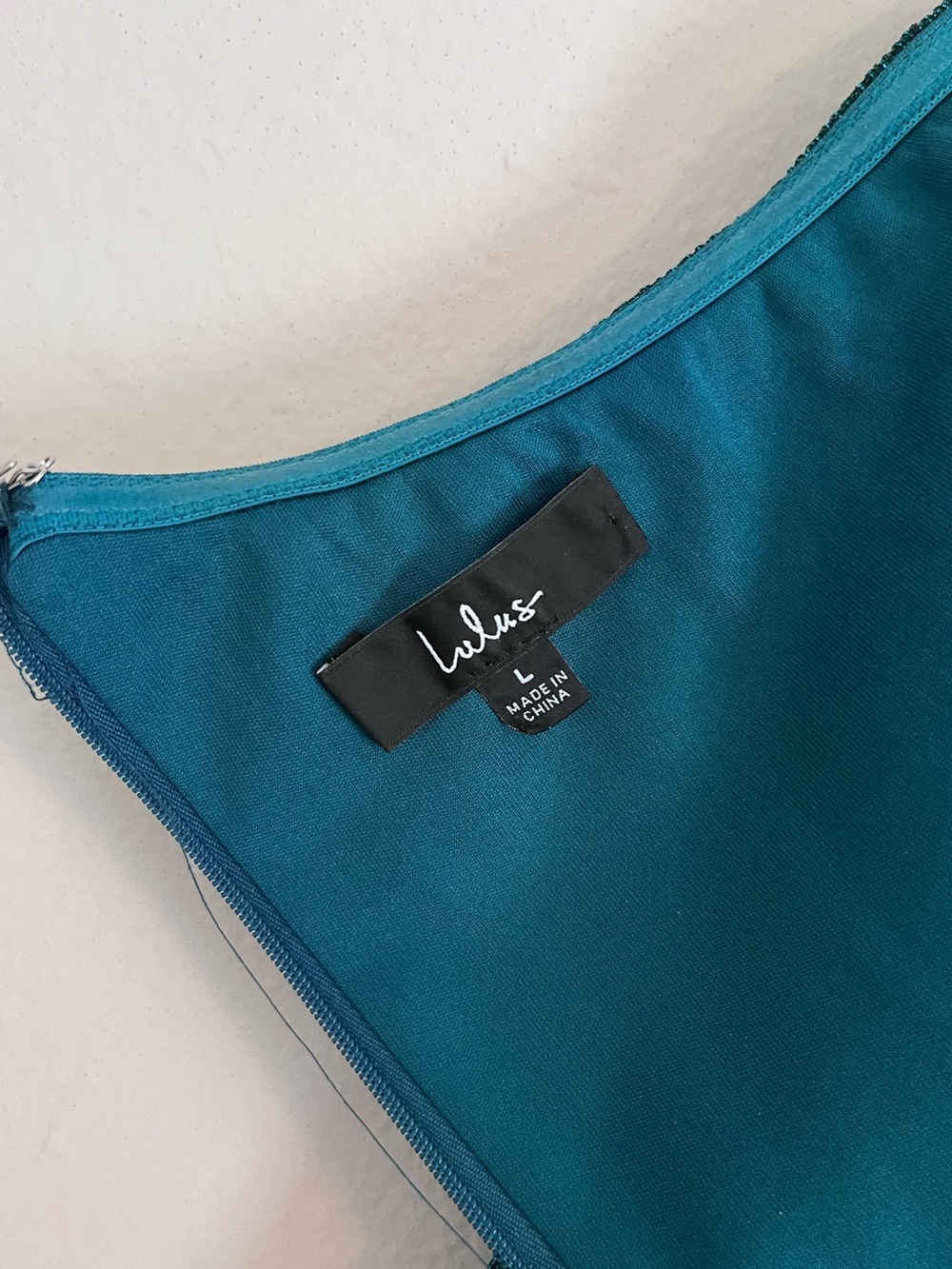 Lulus Glamorous Glitz Shiny Teal Green One-Shoulder Maxi Dress Sz Large Long - Picture 8 of 13